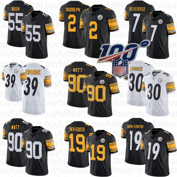 90 T.J. Watt 19 Smith-Schuster Minkah Fitzpatrick James Conner Mason Rudolph Pittsburgh Ben Roethlisberger Steeler Shazier Devin Bush Jersey, Black 100 year patch
90 T.J. Watt 19 Smith-Schuster Minkah Fitzpatrick James Conner Mason Rudolph Pittsburgh Ben Roethlisberger Steeler Shazier Devin Bush Jersey, Black 100 year patch