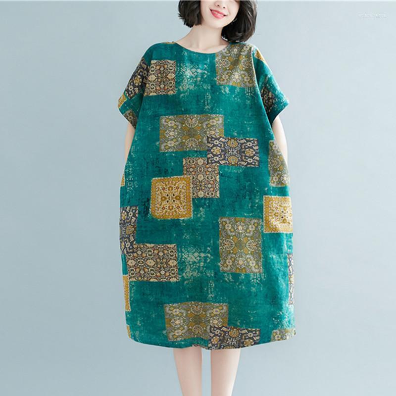 Plus Size Dresses Batwing Sleeve Loose Summer Dress Cotton Linen Print Floral Vintage 6XL Women Holiday Casual Midi Edar22, As picture
Plus Size Dresses Batwing Sleeve Loose Summer Dress Cotton Linen Print Floral Vintage 6XL Women Holiday Casual Midi Edar22, As picture