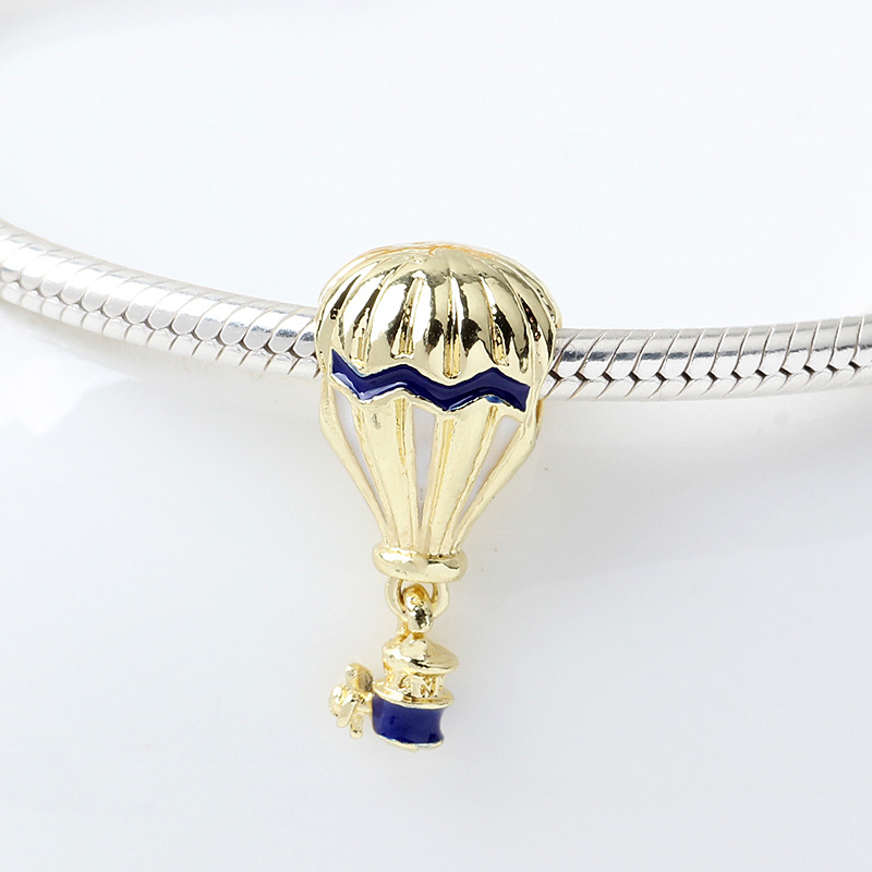 Popular 925 Sterling Silver Cute Hot Air Balloon Pendant DIY Beads For S925 Snake Charm Bracelet Women Jewelry Making Gifts