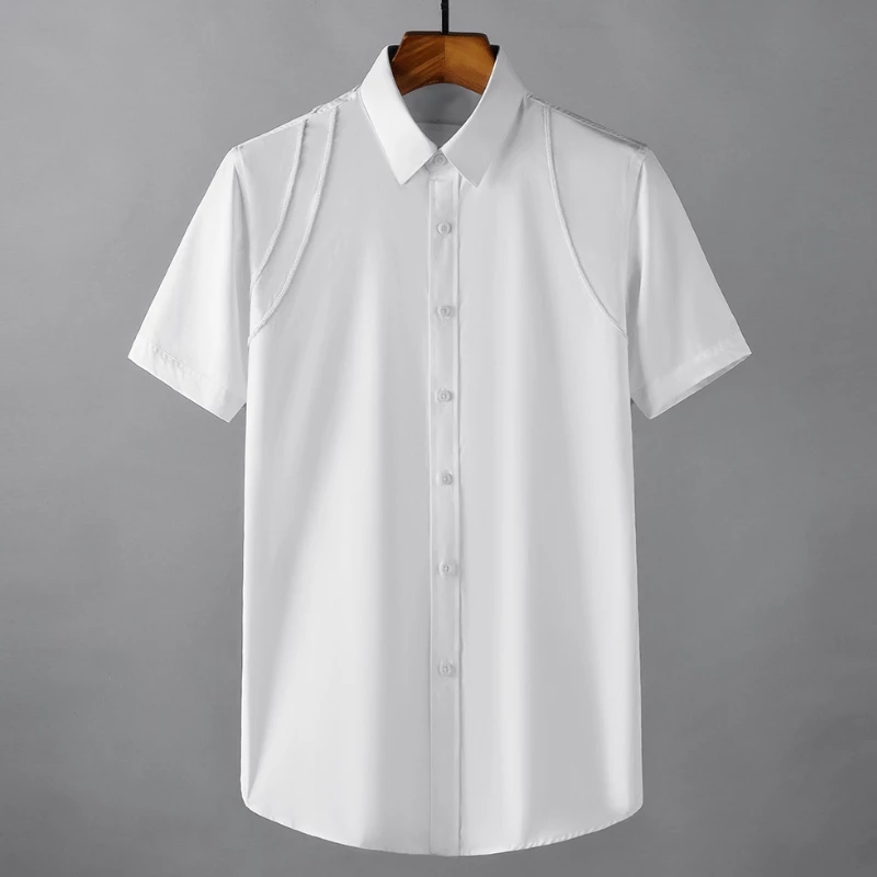 Summer Male Shirts Luxury Short Sleeve Solid Color Business Casual Mens Dress Shirts Slim Fit Party Man 4XL, Black
Summer Male Shirts Luxury Short Sleeve Solid Color Business Casual Mens Dress Shirts Slim Fit Party Man 4XL, Black