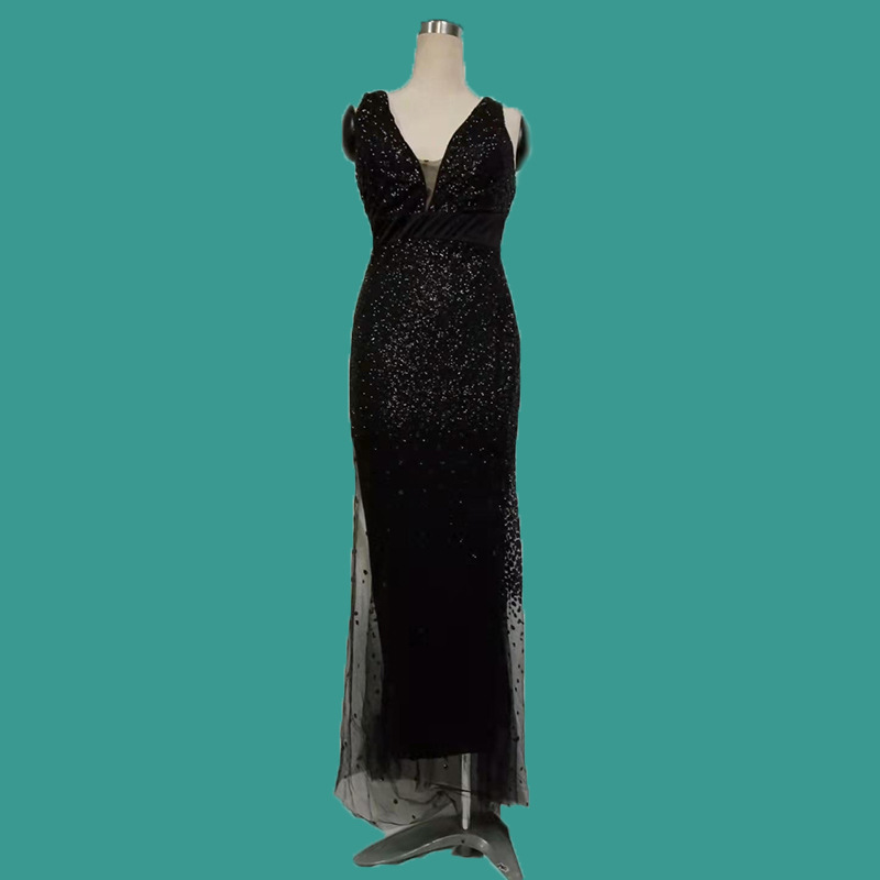 Prom Dresses V-Neck Floor-Length Evening Gowns for Women Mermaid Long Gown Women Party with Split