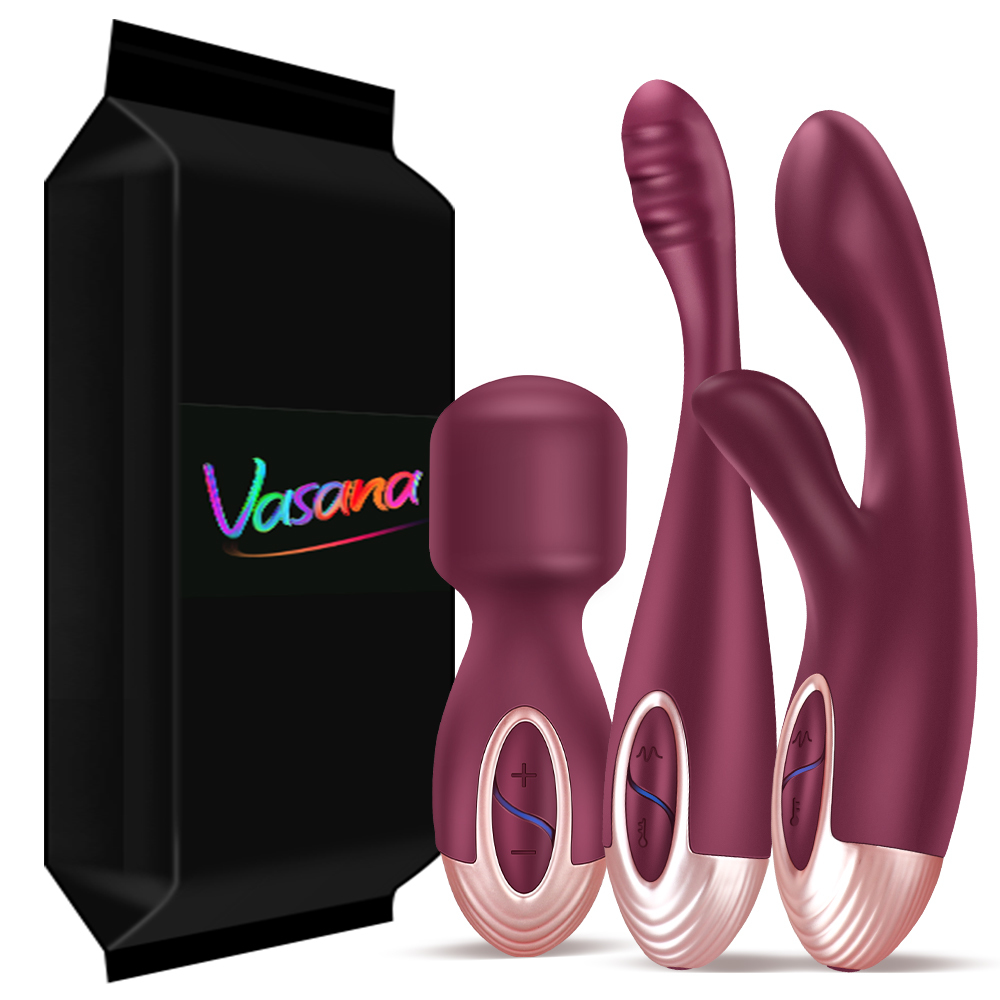 Vasana AV Wand Massager Orgasm Stick Bunny Vibrator Set pour femmes Vibrateurs de masturbation féminine Gift Toy 2022