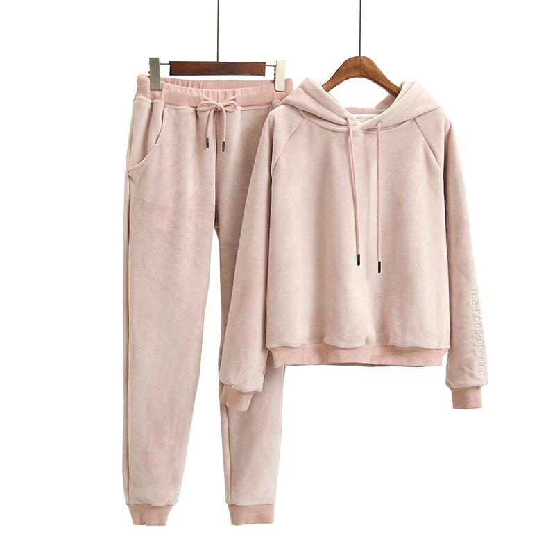 Women' Two Piece Pants Autumn Women Hoodies Hooded Long Sleeve Pink Suits Elastic Pieces Warm PulloversWomen, Black
Women' Two Piece Pants Autumn Women Hoodies Hooded Long Sleeve Pink Suits Elastic Pieces Warm PulloversWomen, Black