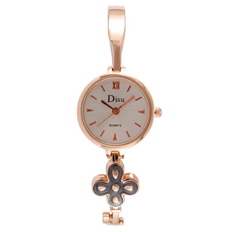 

Wristwatches Fashion Round Quartz Stainless Dial Casual Wrist Watch Four-leaf Clover Strap Fashionable Clock Waterproof Wristwatch For Women, Sliver blue