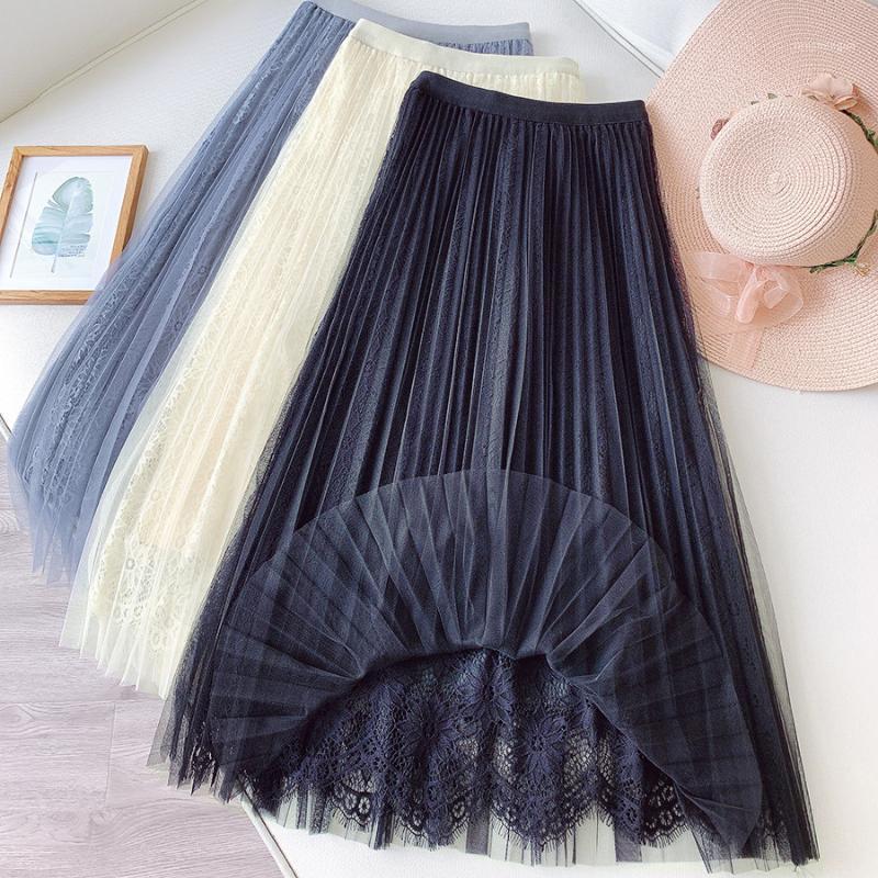 Skirts WS Women's Lace Skirt 2022 Spring And Summer Korean Version Of Sweet Fairy Temperament Forest Pleated Mesh, Black
Skirts WS Women's Lace Skirt 2022 Spring And Summer Korean Version Of Sweet Fairy Temperament Forest Pleated Mesh, Black