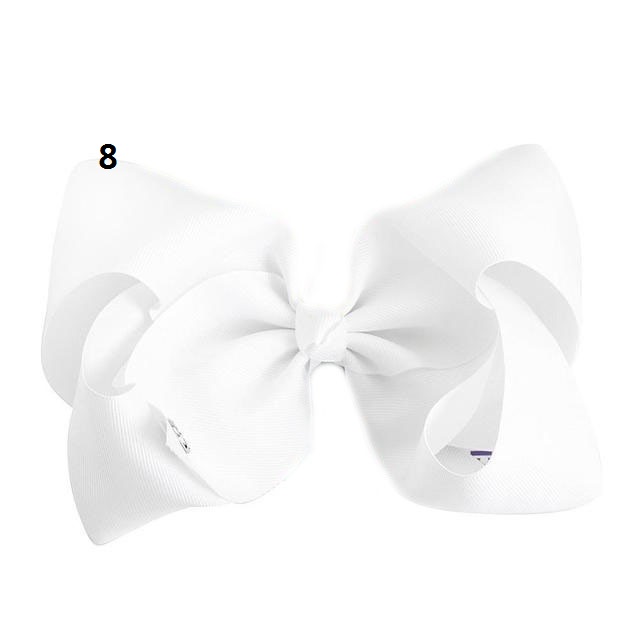 30Pcs Girls Toddler Infants 8 Inch Bows Solid Color Hair Clips Grosgrain Ribbon Kids Teens Children Large Bow Alligator Barrettes hair Accessories
