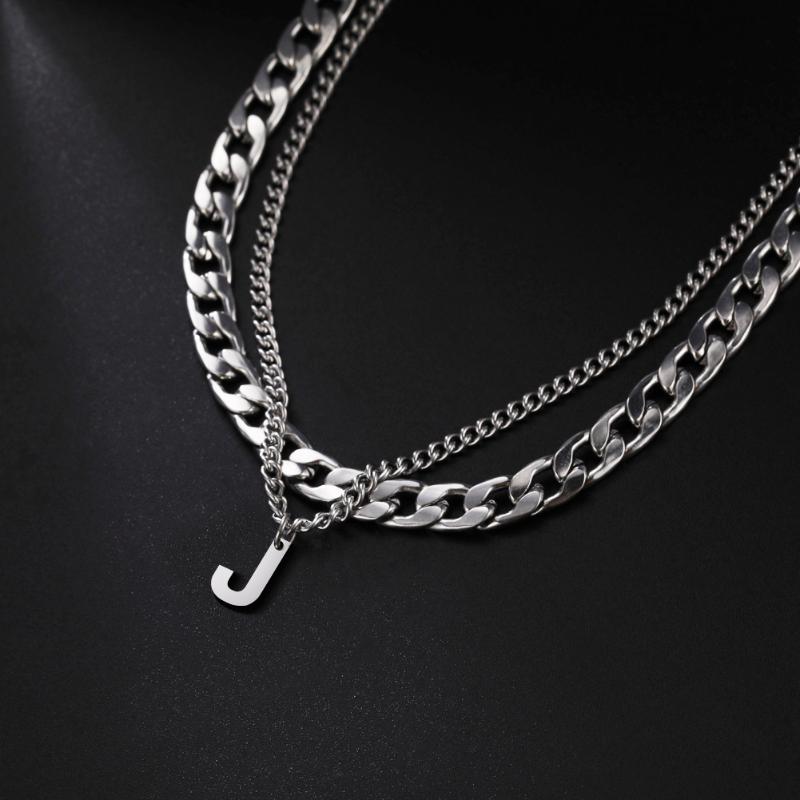 Chains Teamer Multi-layer Chain Choker Necklace For Men Letter Alphabet Initial Name Charm Fashion Chunky Cuban Necklaces JewelryChains
Chains Teamer Multi-layer Chain Choker Necklace For Men Letter Alphabet Initial Name Charm Fashion Chunky Cuban Necklaces JewelryChains