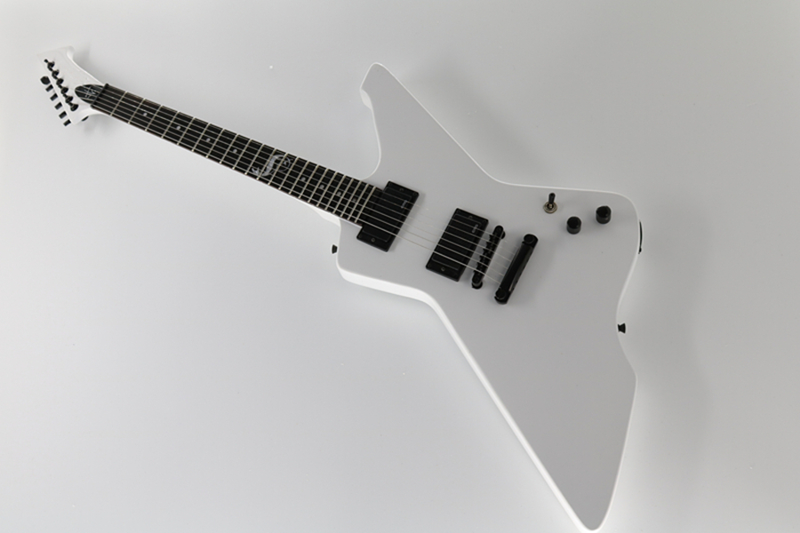 Explorer Snake Byte James Hetfield Signature White Electric Guitar Rosewood Fretboard, 9V Battery Box Copy EMG Pickups