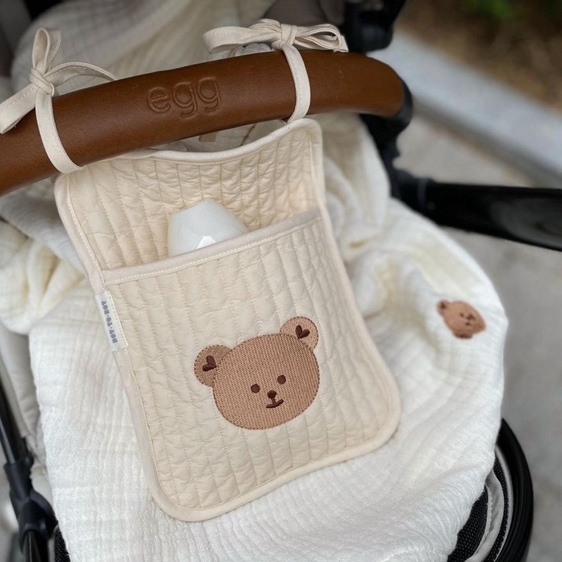 Baby Crib Organizer Storage Bags bron Cotton Bed Storage Diaper Bag Caddy Organizer Hanging Bags for Infant Bedding Set 220531