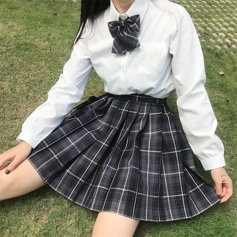 FESTY KARY Fashion Women Skirts Preppy Korean Style Plaid Kawaii School for Girls High Waist Pleated Mini 220317