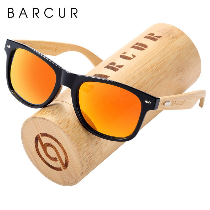 BARCUR Polarized Bamboo Sunglasses Men Wooden Sun Glasses Women Brand Original Wood UV400 De Sol 220407