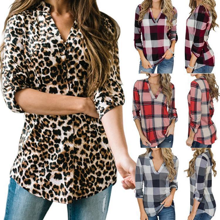 Cross-border European And American Foreign Trade Women's Clothing WISH Spring Autumn Shirt Plaid Print V-neck L Blouses & Shirts, Red and white
Cross-border European And American Foreign Trade Women's Clothing WISH Spring Autumn Shirt Plaid Print V-neck L Blouses & Shirts, Red and white