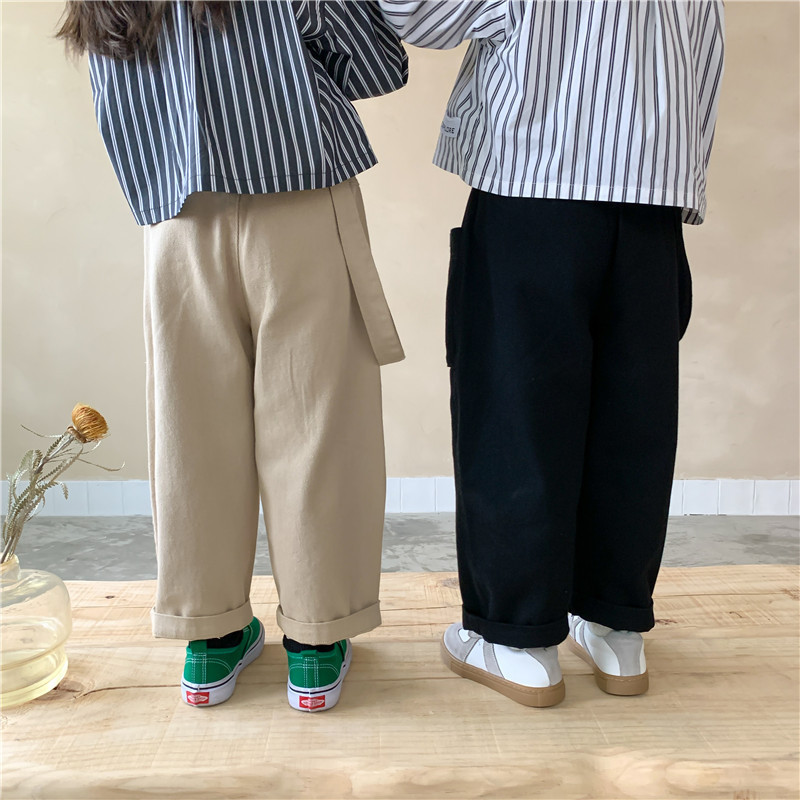 Spring Autumn unisex Children 2 colors cargo pants Kids cotton casual trousers 220512