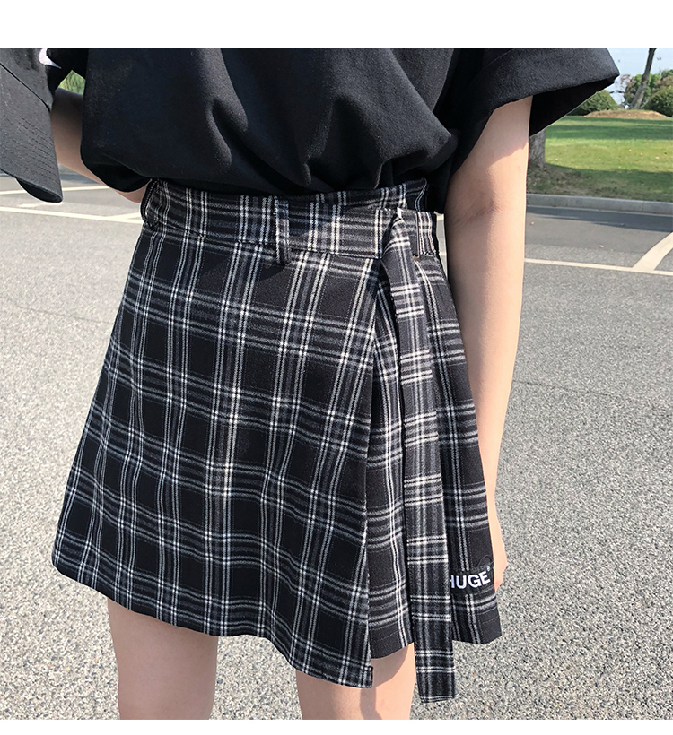 Casual Basic Fashion All Match Plaid Vintage Irregular High Waist College Wind Female Women Mini Skirts 220317