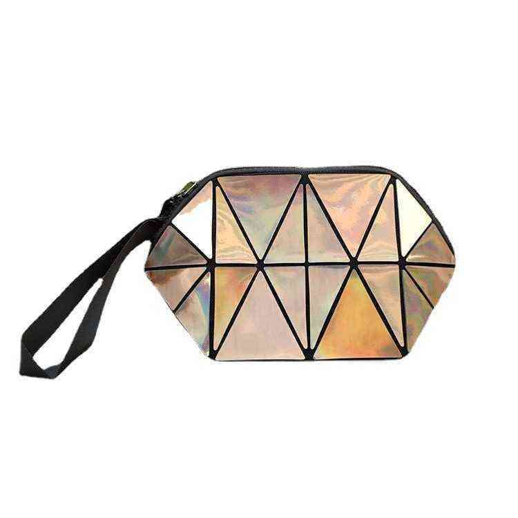 Net red laser Lingge makeup bag female style small portable storage hand change 220518