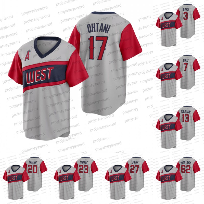 Little League Classic Jersey Jo Adell Kean Wong Shohei Ohtani Jared Walsh David Fletcher Taylor Ward Matt Thaiss Mike Trout Jaime Barria Jose Quintana Alex Cobb, Black
