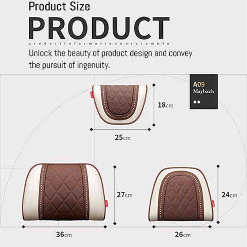 Maybach SClass Napa leather Car Seat Rest Cushion Headrest Car Neck Pillows For Mercedes Headrest Car Accessories H2204222086