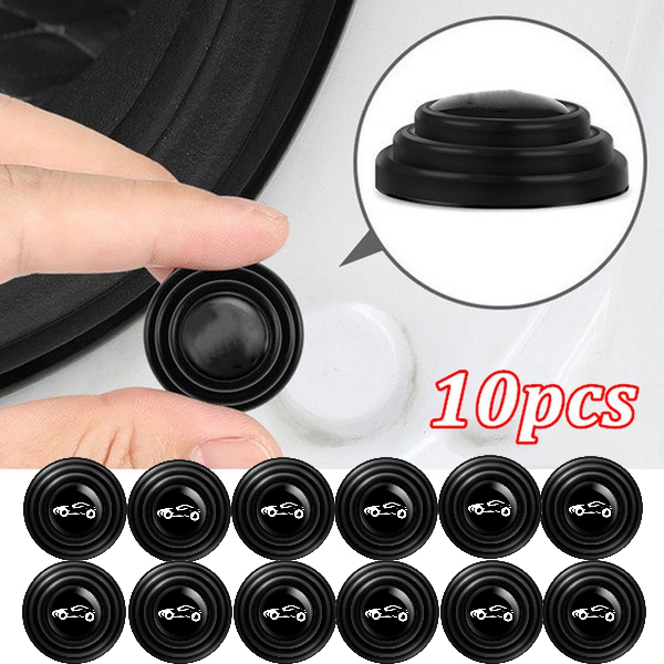 

10pcs Car Door Anti-shock Pad Hood Trunk Anti-collision Silicone Adhesive Sticker Pads Auto Anti-Noise Buffer Gasket Gaskets, 10pcs without logo