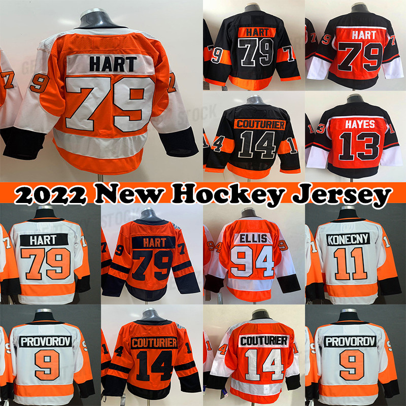 

79 Carter Hart Jersey 89 Cam Atkinson 14 Sean Couturier 94 Ryan Ellis 13 Kevin Hayes 70 Ristolainen 9 Ivan Provorov 11 Travis Konecny 74 Owen Tippett hockey Jerseys, Orange mens