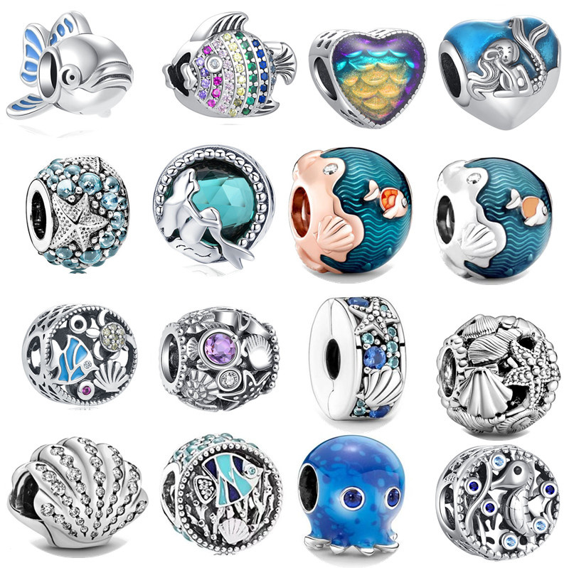 New s925 Sterling Silver Charms Round Loose Beads Beaded Ladies Fashion Original Fit Pandora Luxury Bracelet Fish Shell Pendant DIY Women's Jewelry Gift
New s925 Sterling Silver Charms Round Loose Beads Beaded Ladies Fashion Original Fit Pandora Luxury Bracelet Fish Shell Pendant DIY Women's Jewelry Gift