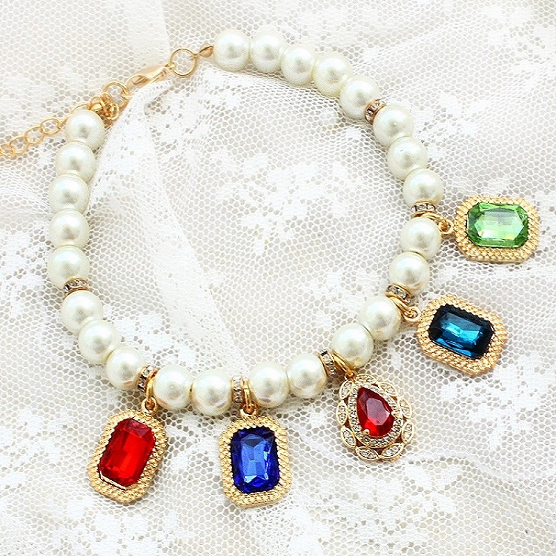 Adjustable Handmade Dog Apparel Dog Accessories Pet Necklace Luxury Present Pearl Colorful Gemstone Pendant Jewelry Sparkly Cat Poodle Maltese Party Birthday, White
Adjustable Handmade Dog Apparel Dog Accessories Pet Necklace Luxury Present Pearl Colorful Gemstone Pendant Jewelry Sparkly Cat Poodle Maltese Party Birthday, White