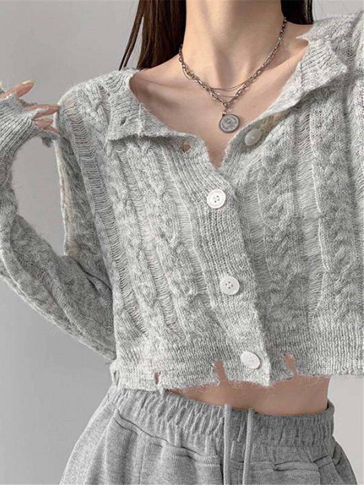 Women's Knits & Tees Style Ripped Twist Knitted Cardigan Women Thin Loose Button Sweater Jacket High Waist Long Sleeve Crop Tops WomanWomen', Black
Women's Knits & Tees Style Ripped Twist Knitted Cardigan Women Thin Loose Button Sweater Jacket High Waist Long Sleeve Crop Tops WomanWomen', Black