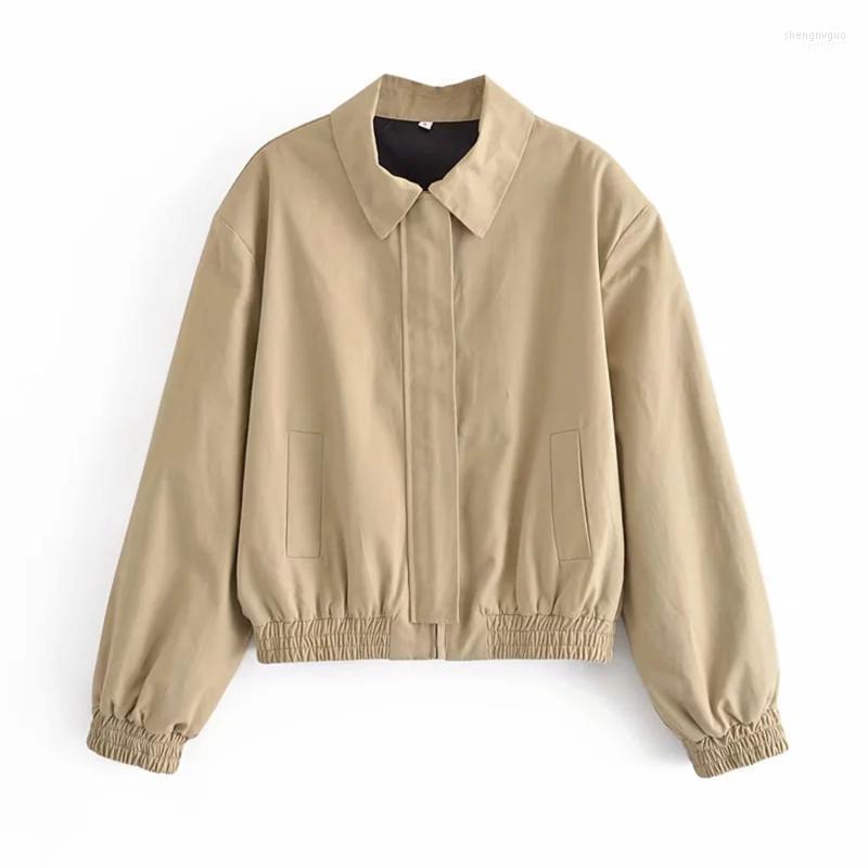 Women's Jackets BBWM Vintage Stylish Khaki Jacket Women 2022 Fashion Lapel Collar Female Streetwear Zipper Long Sleeve Loose Chic Top
Women's Jackets BBWM Vintage Stylish Khaki Jacket Women 2022 Fashion Lapel Collar Female Streetwear Zipper Long Sleeve Loose Chic Top