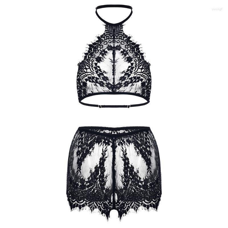 Bras Sets Sexy Lingerie Mesh Lace Halter Bra Panty Set Women Underwear Transparent Intimates Lenceria Mujer, Black
Bras Sets Sexy Lingerie Mesh Lace Halter Bra Panty Set Women Underwear Transparent Intimates Lenceria Mujer, Black