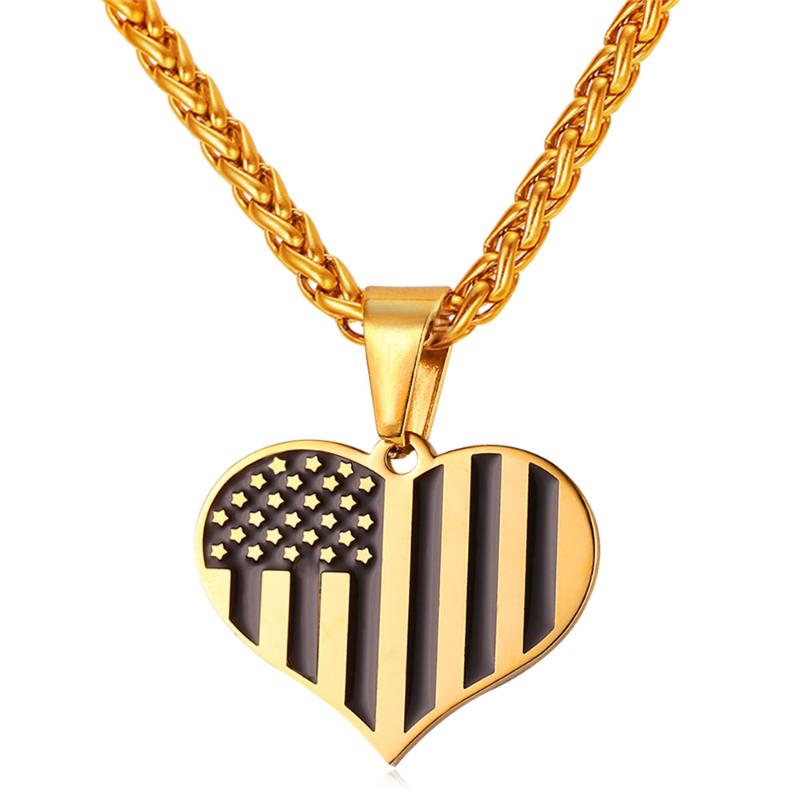 Pendant Necklaces Collare US Flag Heart Gold Color Stainless Steel Sign Necklace Women Men Jewelry P104Pendant
Pendant Necklaces Collare US Flag Heart Gold Color Stainless Steel Sign Necklace Women Men Jewelry P104Pendant