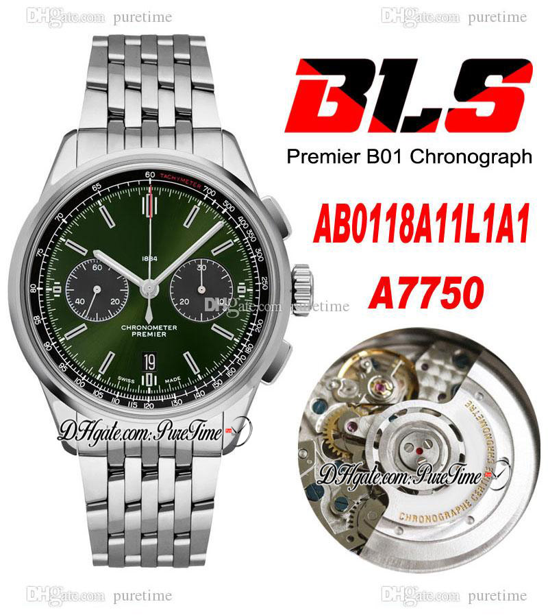 BLS Premier B01 42mm Eta A7750 Automatic Chronograph Mens Watch Steel Green Black Dial Stick Stainless Steel Bracelet AB0118A11L1A1 Super Edition Puretime 04D4
BLS Premier B01 42mm Eta A7750 Automatic Chronograph Mens Watch Steel Green Black Dial Stick Stainless Steel Bracelet AB0118A11L1A1 Super Edition Puretime 04D4