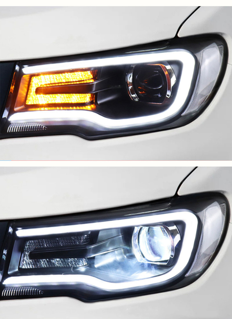 Car LED Headlights For Jeep Compass LED Headlight 20 17-2021 High Beam Turn Signal Daytime Running Lights