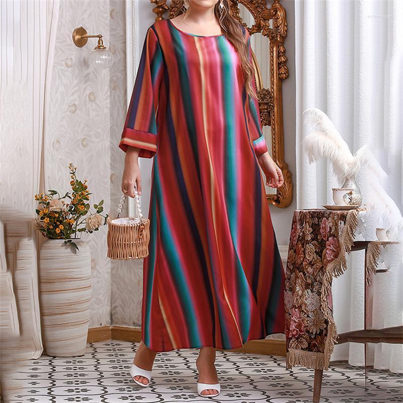 Plus Size Dresses 2022 Summer Dress Woman O Neck Long Sleeve Colorful Striped Print Casual Loose Oversized Women Clothing Echm22, Multi
Plus Size Dresses 2022 Summer Dress Woman O Neck Long Sleeve Colorful Striped Print Casual Loose Oversized Women Clothing Echm22, Multi