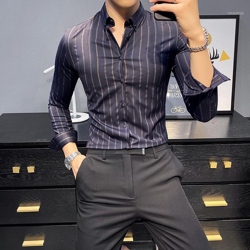 Men Shirts Striped Long Sleeve Casual Slim Fit Shirt Chemise Homme Male Business Social Party Blouse Camisas Para Hombre Men's, Blue
Men Shirts Striped Long Sleeve Casual Slim Fit Shirt Chemise Homme Male Business Social Party Blouse Camisas Para Hombre Men's, Blue