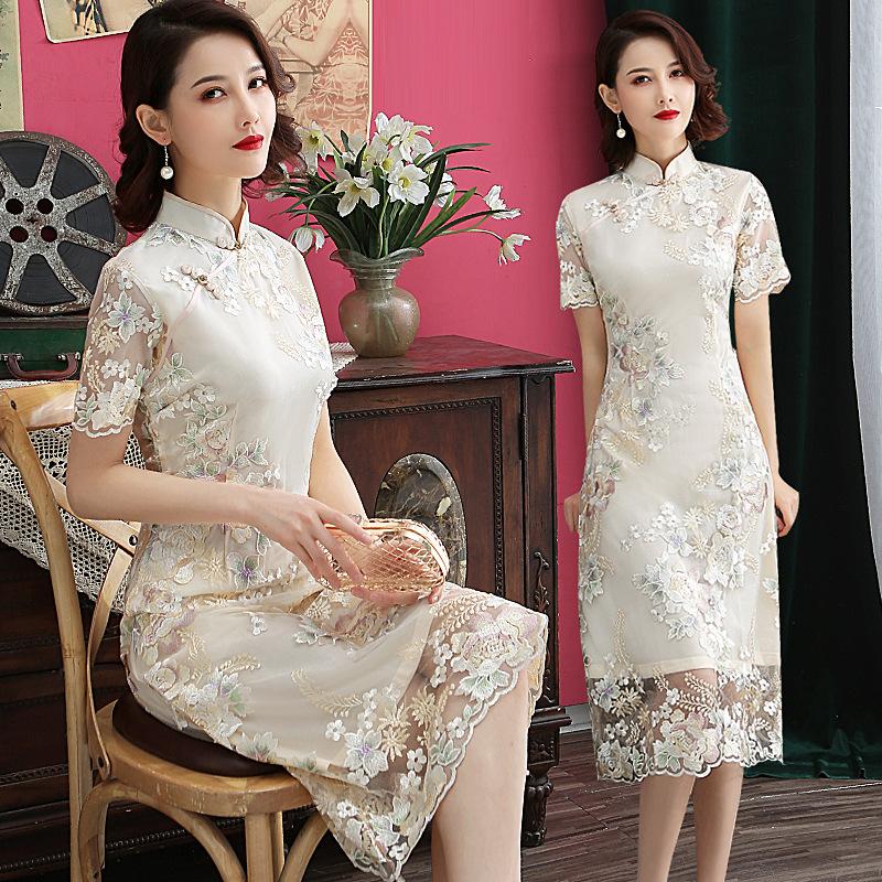 Ethnic Clothing Arrival White Lace Chinese Women's Elegant Qipao Classic Slim Dress Cheongsam Sexy Embroidery Size S - XXLEthnic
Ethnic Clothing Arrival White Lace Chinese Women's Elegant Qipao Classic Slim Dress Cheongsam Sexy Embroidery Size S - XXLEthnic