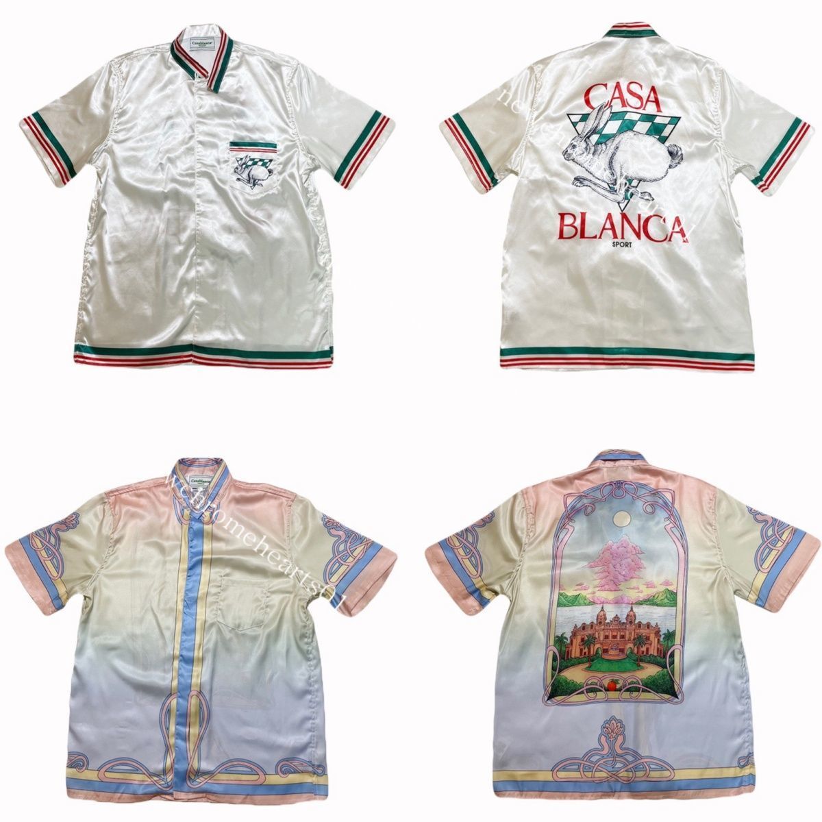Summer new Casablanc shirt t-shirt court cloud gradient rabbit pattern loose casual men and women silk shirts, Court caiyun style
Summer new Casablanc shirt t-shirt court cloud gradient rabbit pattern loose casual men and women silk shirts, Court caiyun style