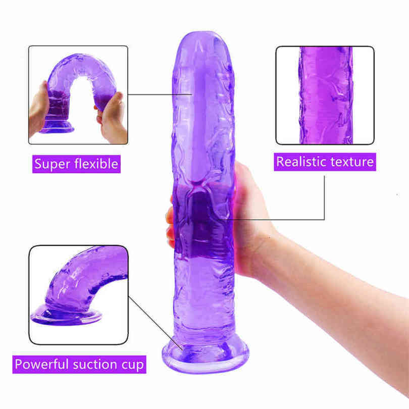 Masseur Sesy Toys Condom sexuel xxl Dildo réaliste avec aspiration flexible Énorme faux pénis pour femmes