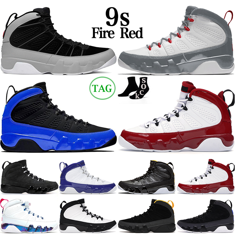 

9 9s mens basketball shoes Fire Red Particle Grey Bred Racer Blue Anthracite Chile Change The World University Gold men sports trainers sneakers 7-13