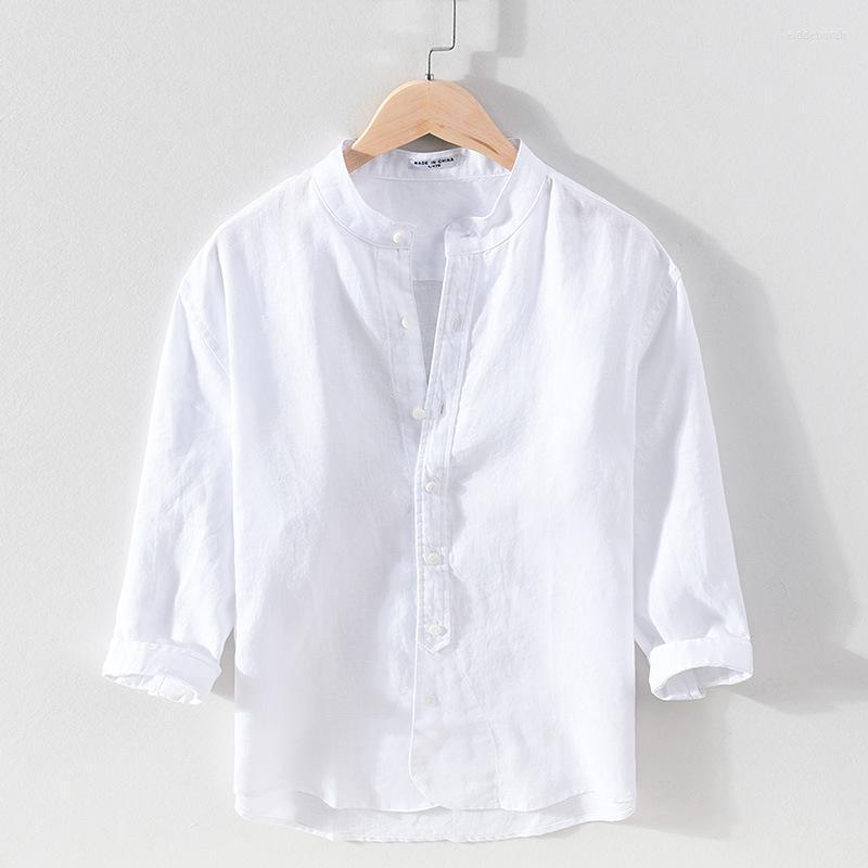 Men's Casual Shirts Summer Vintage Cotton Linen Thin Men Solid Color Stand Collar Single Breasted Loose Tops Male WildMen's Eldd22
Men's Casual Shirts Summer Vintage Cotton Linen Thin Men Solid Color Stand Collar Single Breasted Loose Tops Male WildMen's Eldd22