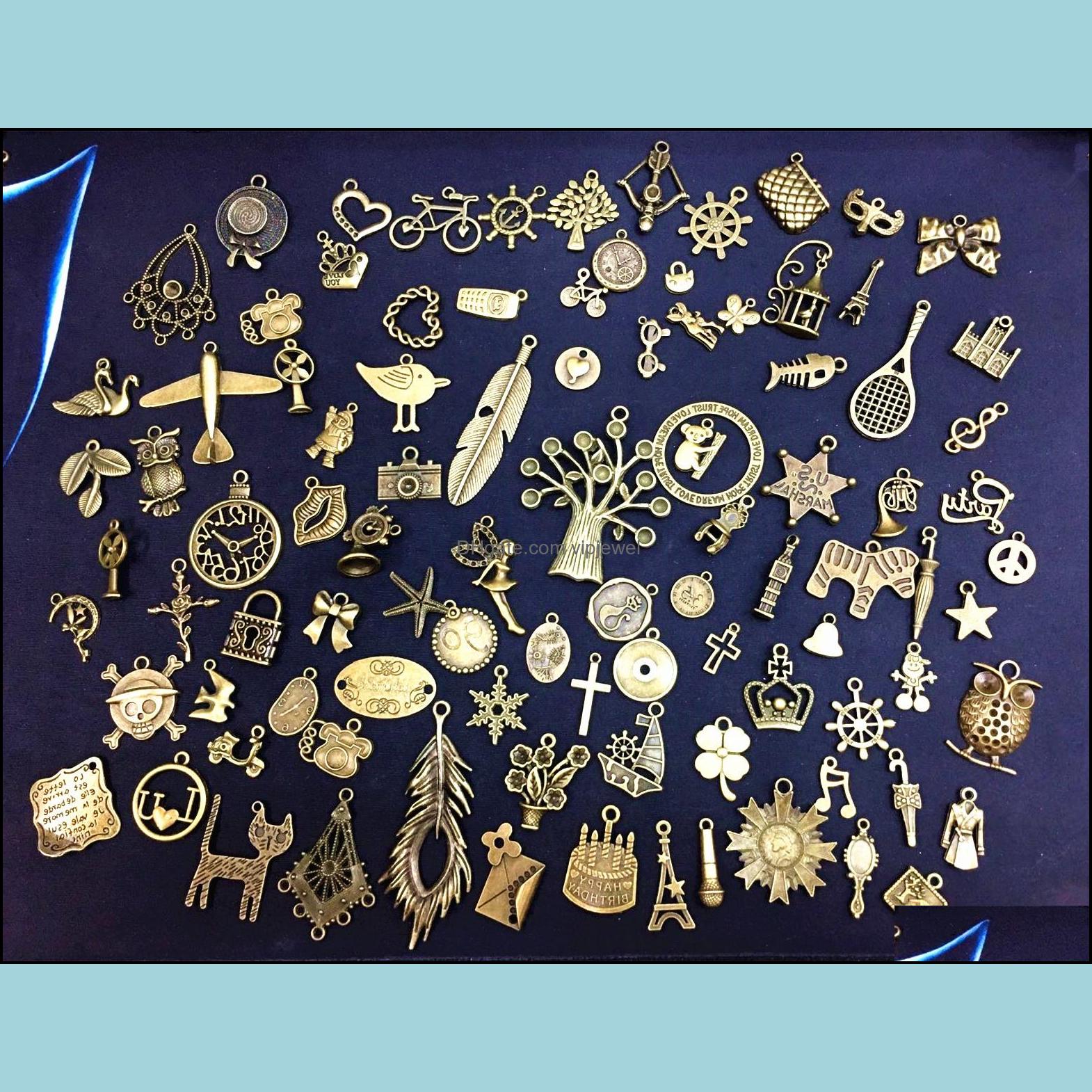 Other Jewelry Findings Components Diy Handmade Materials Antique Small Accessories Wholesale 96 Models Mix Necklace Dhqno