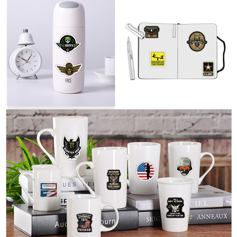 50Pcs/Lot War Style Memorial Veterans sticker Graffiti Stickers Personalized Skateboard Suitcase Mobile Phone Stickers Wholesale