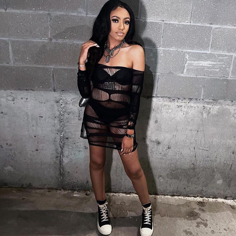 Casual Dresses Zoctuo Off Shoulder Mesh See Through Revealing Sexy Mini Dress 2022 Summer Women Fashion Streetwear Beach Swimming PartyCasua, Black
Casual Dresses Zoctuo Off Shoulder Mesh See Through Revealing Sexy Mini Dress 2022 Summer Women Fashion Streetwear Beach Swimming PartyCasua, Black