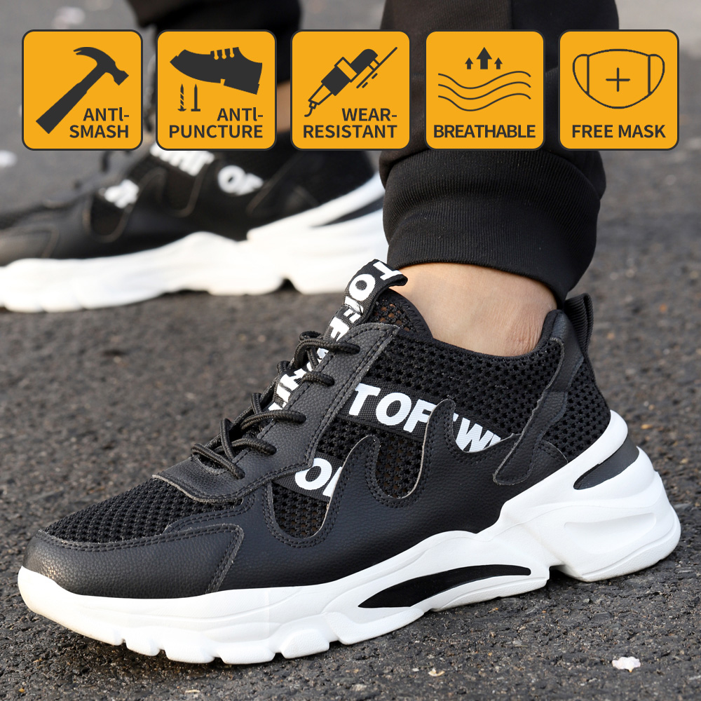 Work Shoes Nail Penetration Resistance Lightweight Mens Sneakers Abrasion Resistan Comfortable Anti-smashing, D021
Work Shoes Nail Penetration Resistance Lightweight Mens Sneakers Abrasion Resistan Comfortable Anti-smashing, D021