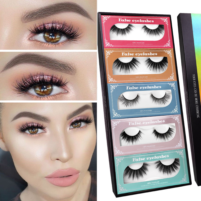 

Handmade 5D Nano Mink False Eyelashes Soft Vivid Curling Thick Natural Long 3D Faux Mink Fake Lashes