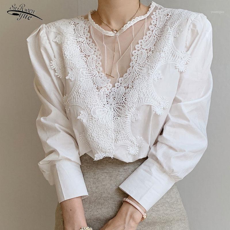 Women's Blouses & Shirts Office Ladies Sexy Blouse Lace Pullover Black And White Blouseoveralls Elegant Korean Spring Long- Sleeved Blusas 1
Women's Blouses & Shirts Office Ladies Sexy Blouse Lace Pullover Black And White Blouseoveralls Elegant Korean Spring Long- Sleeved Blusas 1