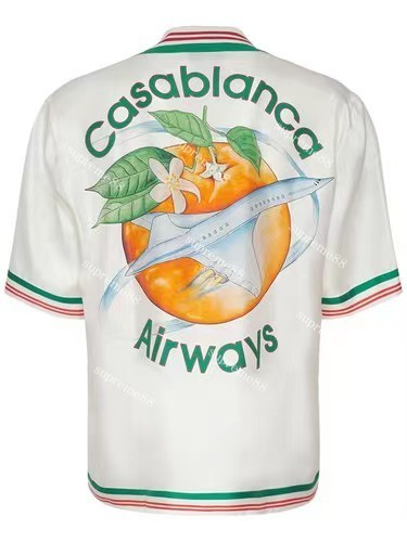 Casablanca 22aw orange airplane gradient silk shirt men and women unisex Hawaii casual short sleeves shirts summer beach tops, White
Casablanca 22aw orange airplane gradient silk shirt men and women unisex Hawaii casual short sleeves shirts summer beach tops, White