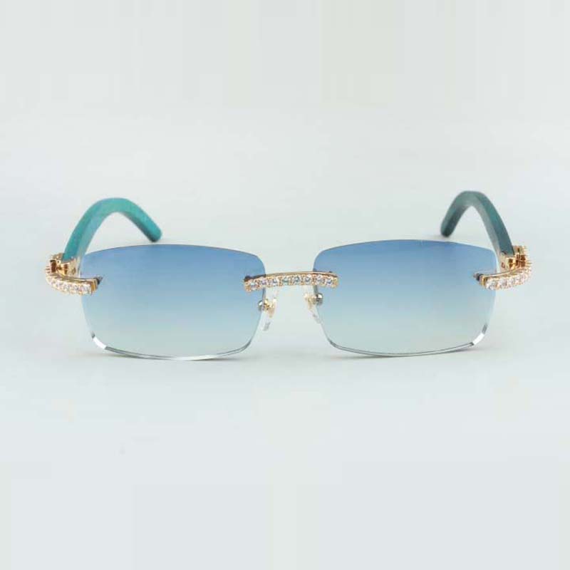 endless dia sunglasses frames 3524012 with teal wood sticks and 56mm lens Good quality