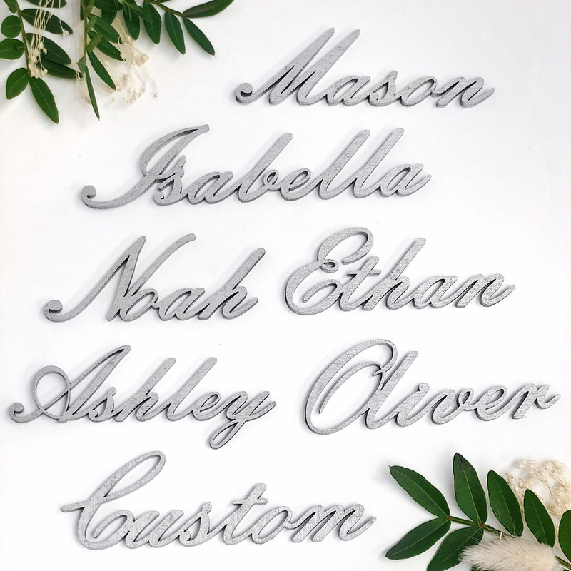 20Pcs Personalized Wood Rustic Birthday Tag Custom Baby Name Sign Wedding Party Place Tags Table Decor 220613