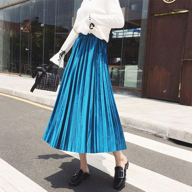 Skirts 2022 Vintage Velvet Pleated Long Skirt Women High Waist Midi Korean Black Elastic Band Belt Maxi Womens, Blue
Skirts 2022 Vintage Velvet Pleated Long Skirt Women High Waist Midi Korean Black Elastic Band Belt Maxi Womens, Blue