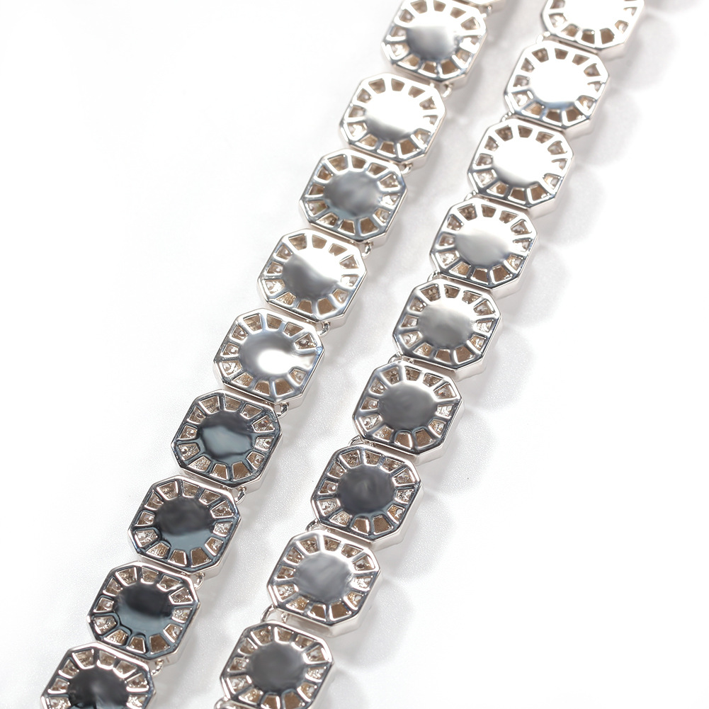 Hip Hop Gold Chains Jewelry Mens Iced Out Diamond Tennis Chain Necklace High Quality Square Zircon Necklaces 7inch-24inch