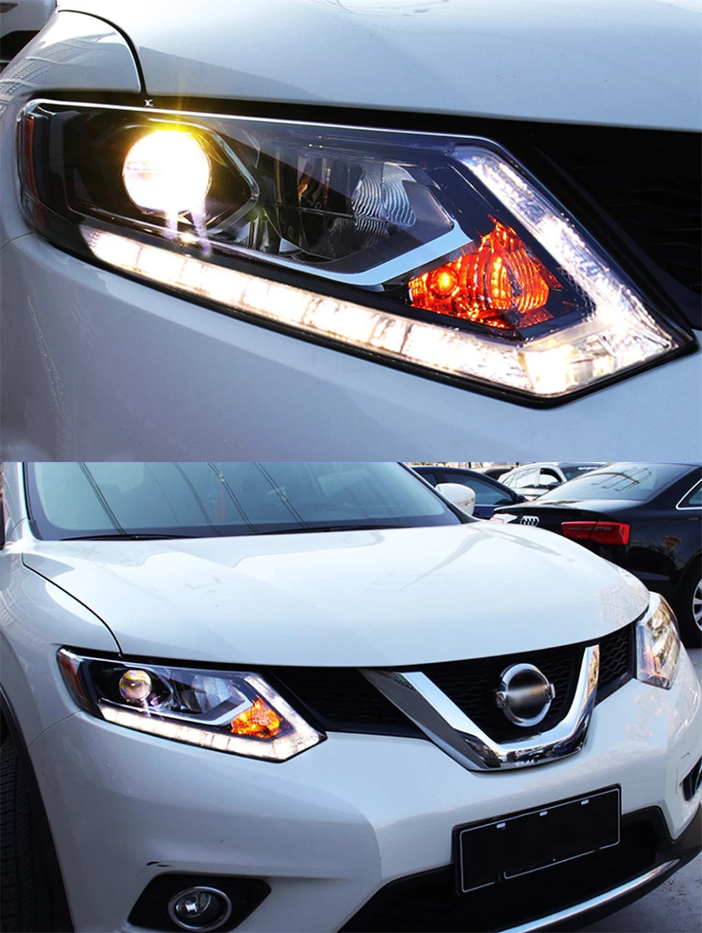 Car Headlights For Nissan X-trail LED Headlight 2012-20 16 DRL Head Lamp High Beam Turn Signal Front Lights